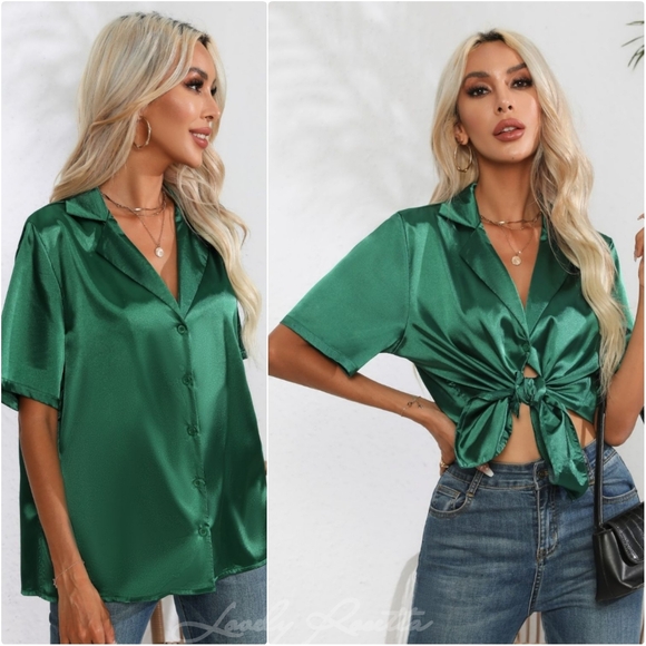 Classic Buttoned Collared Neck Short Sleeve Shirt - Picture 1 of 9